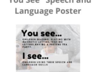 You See Speech and Language Poster You See Speech and Language Poster